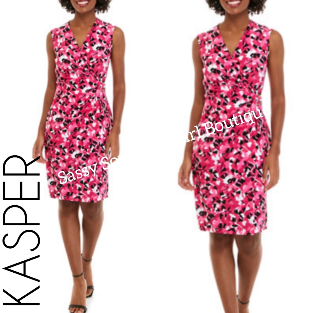 🆕⭐Kasper Pink Print Midi Dress